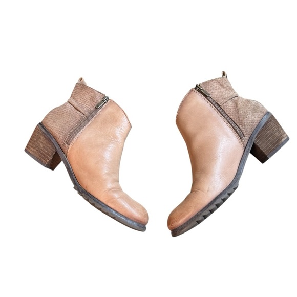 Pikolinos Ankle Boots EU 38 US 8 Leather Suede Tan Block Heel Made in Spain S1 - Picture 7 of 14